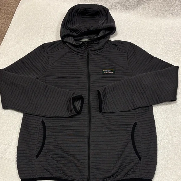 Ll bean charcoal grey Women's Airlight Knit Full-Zip hoodie small - Picture 1 of 8